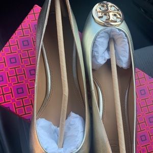 Gold Tory Burch Flats